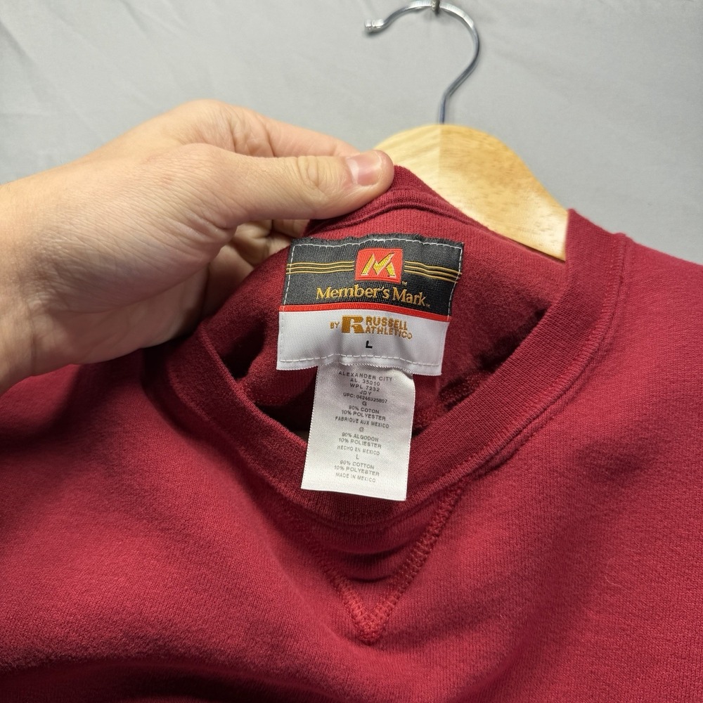 Vintage Russell Athletic Crewneck Sweatshirt Mens Large Red Thick Cotton Fleece - Picture 6 of 9